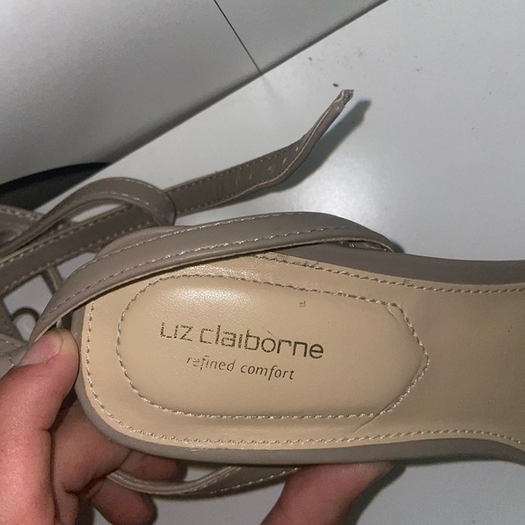 Taupe Heels🩶braided block heels gray heels ankle strap open toe chunky heels - Picture 4 of 11